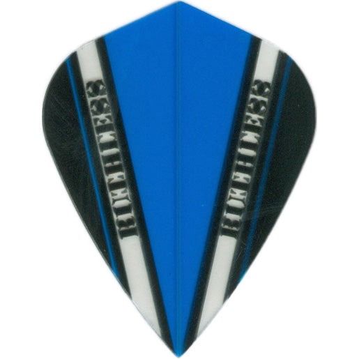 Ruthless Dart Flights - 100 Micron Kite V Pattern Lt Blue Black And Clear