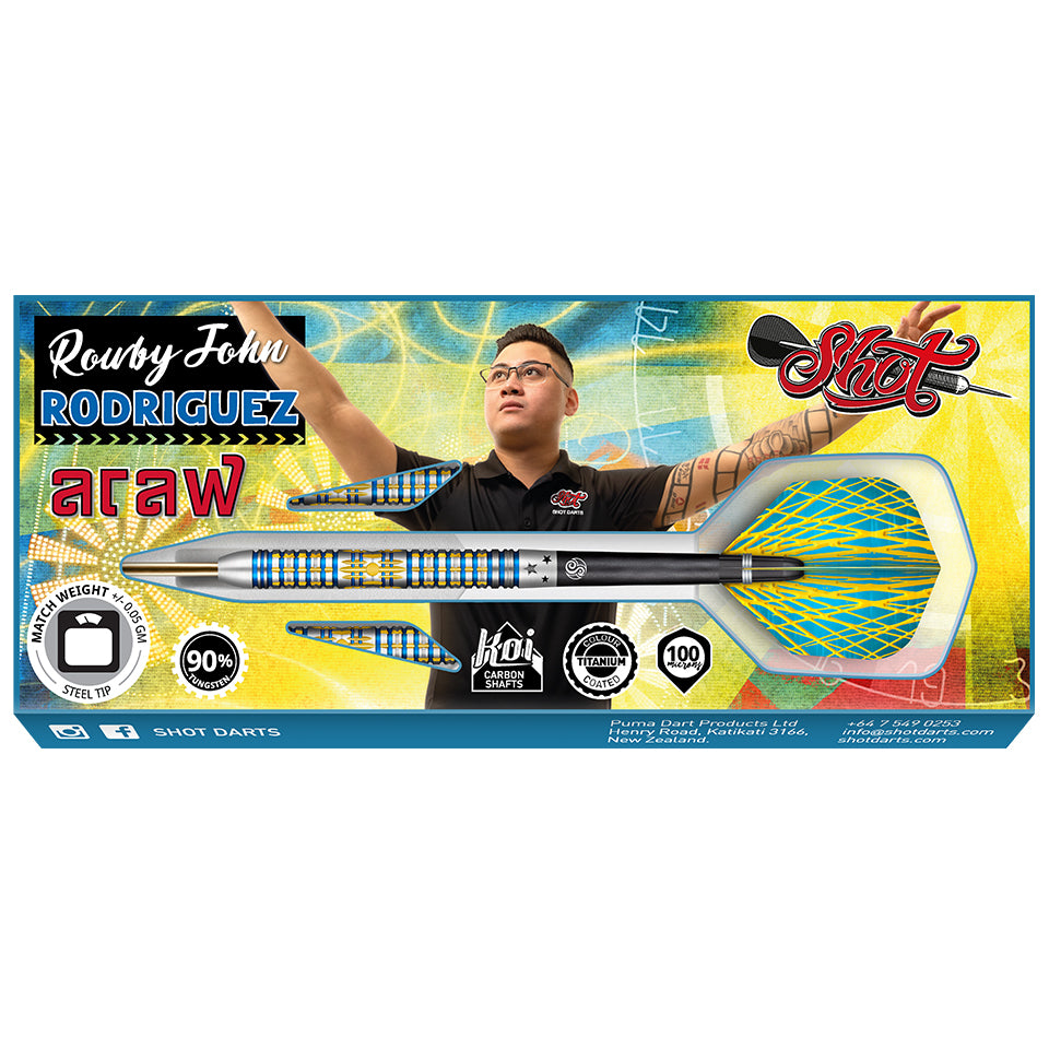 Shot Rowby John Rodriguez Araw Steel Tip Darts - 21gm
