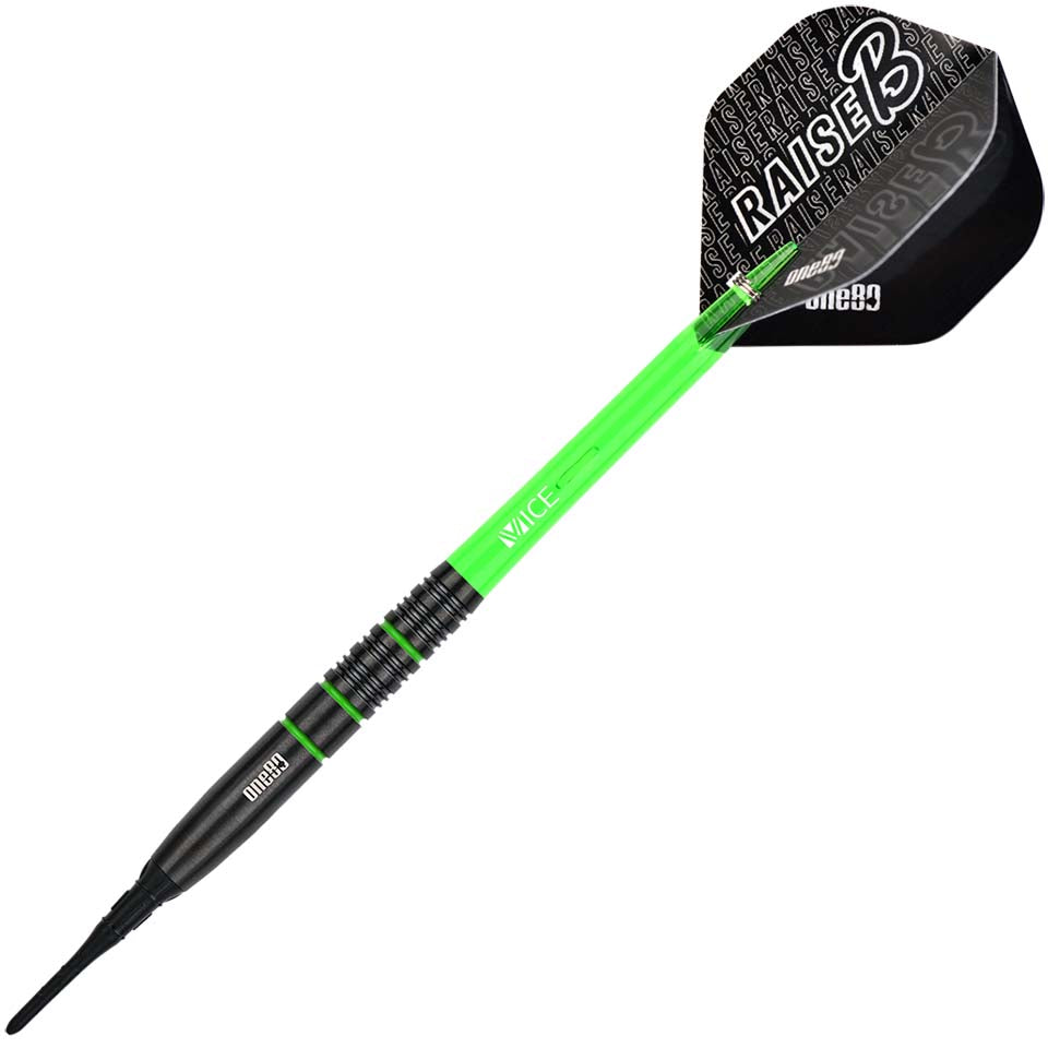 One80 Raise B Soft Tip Darts - 18.5gm Green