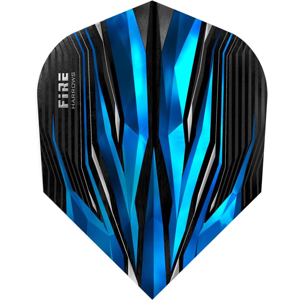 Harrows Fire Dart Flights - Shape Blue & Black