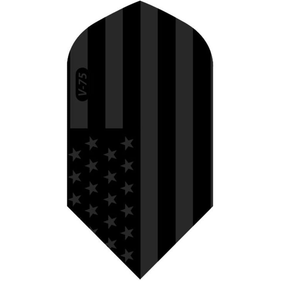 GLD American Flag Black Dart Flights - Slim