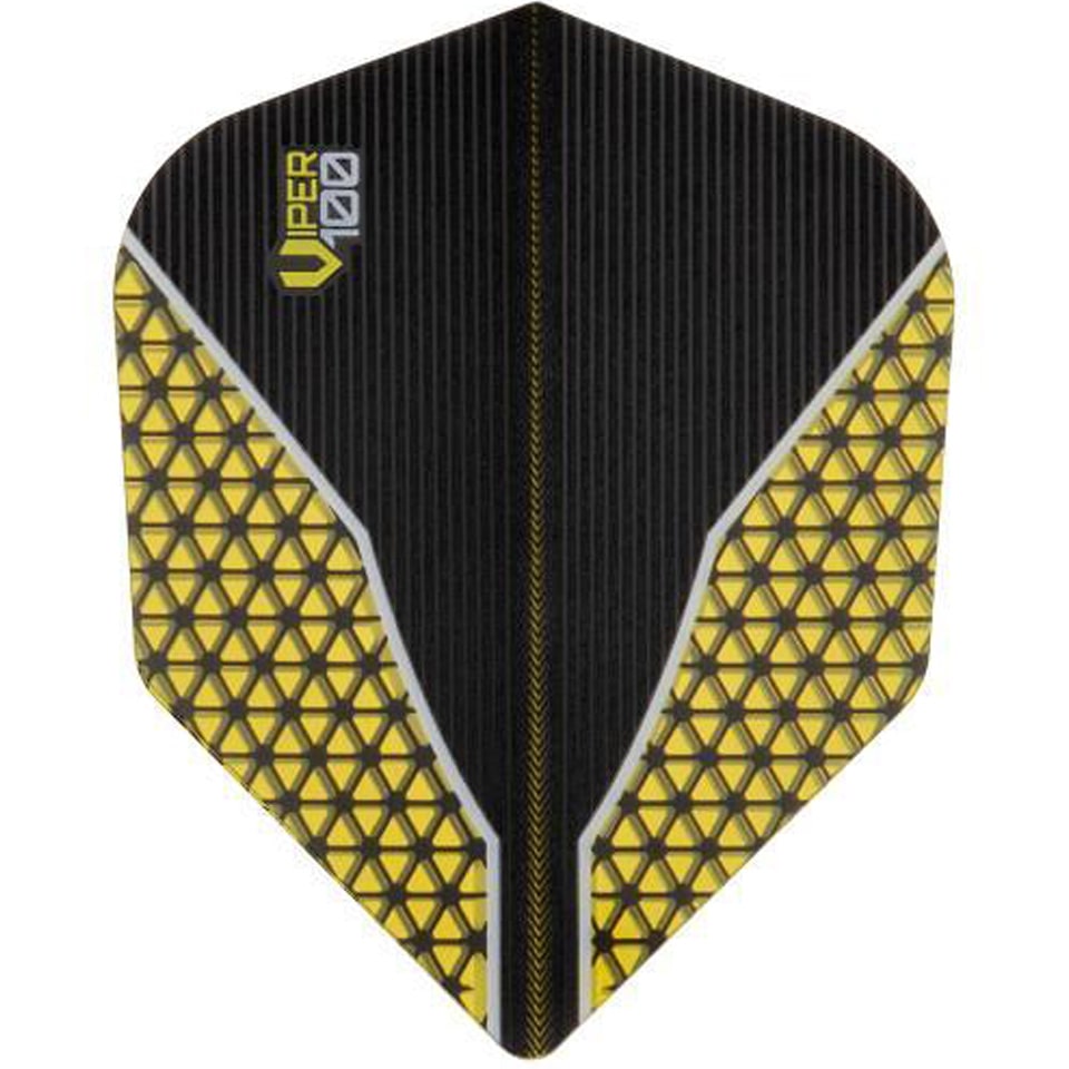 GLD Viper V-100 Dart Flights - Shape Black & Yellow