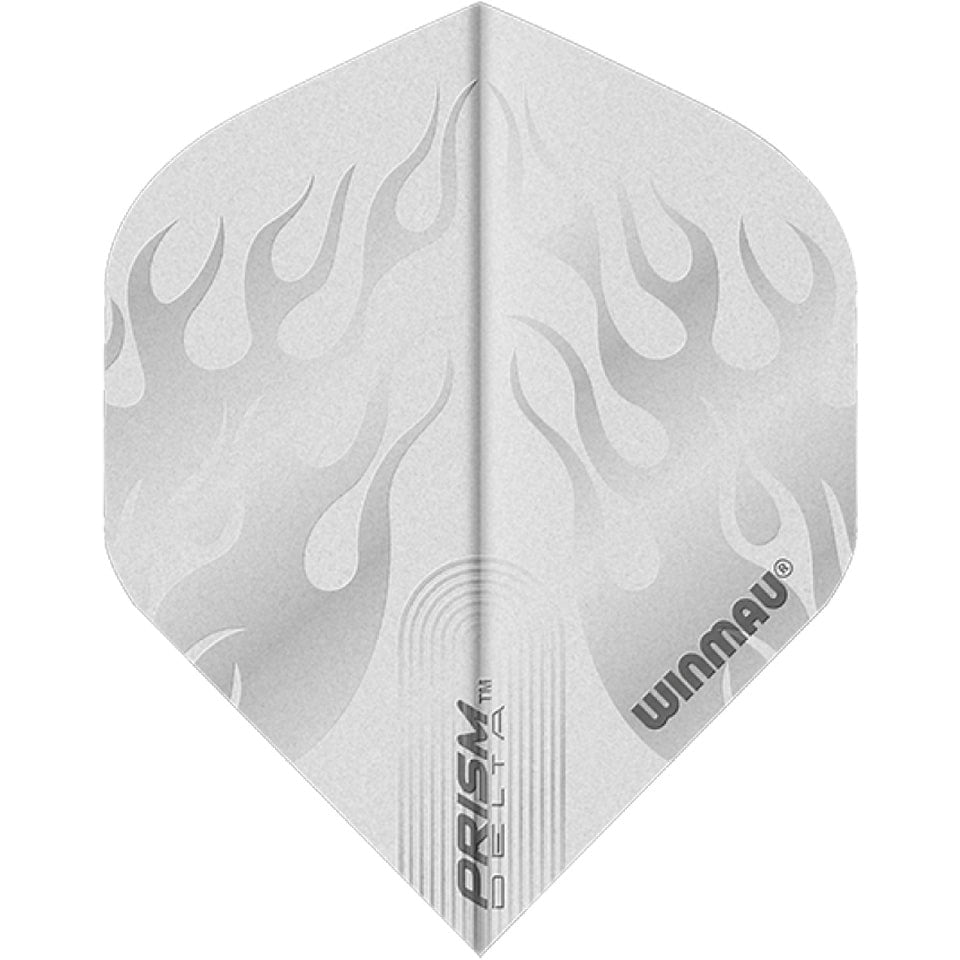 Winmau Prism Delta Dart Flights - Standard White with Flames