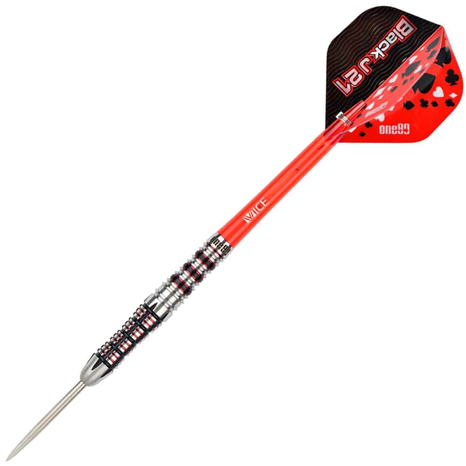 One80 Black J21 02 Steel Tip Darts - 23gm