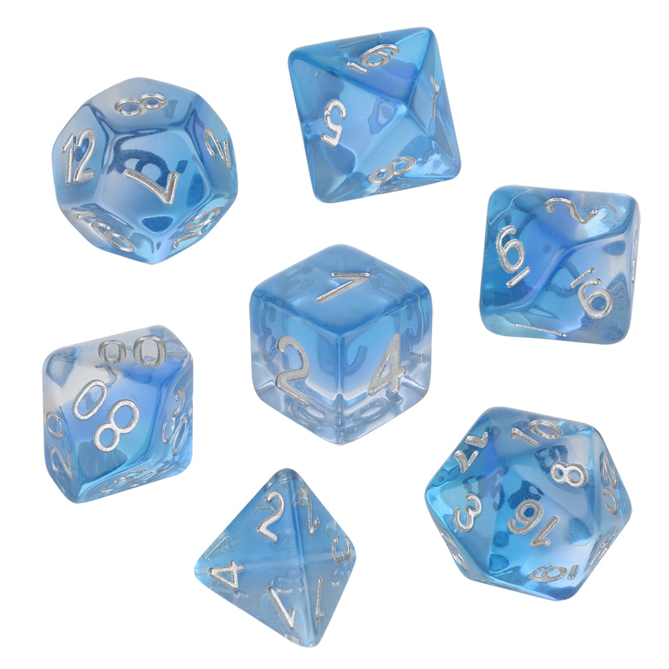 7 Piece Polyhedral Set - Mint Blue