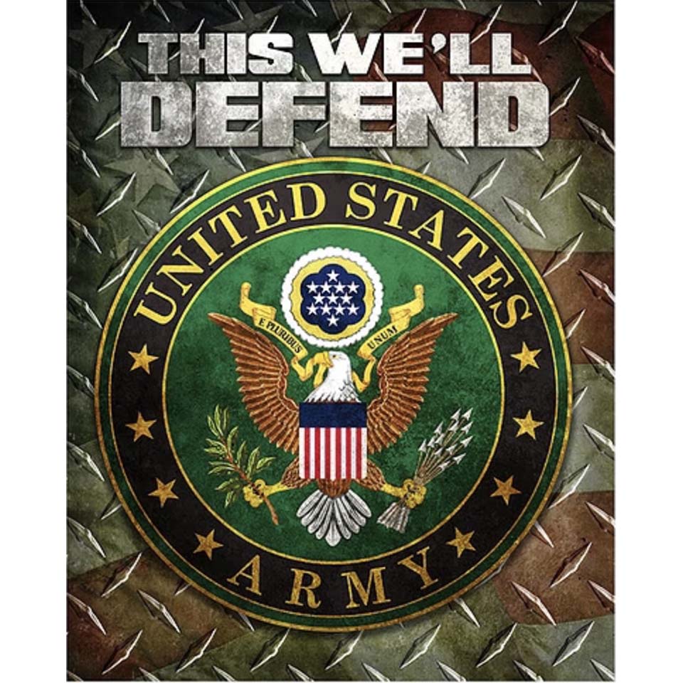US Army Metal Sign - 15" X 12"