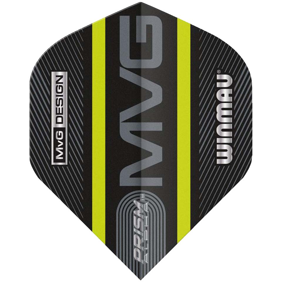 Winmau MvG Prism Alpha Dart Flights - Shape Black and Green