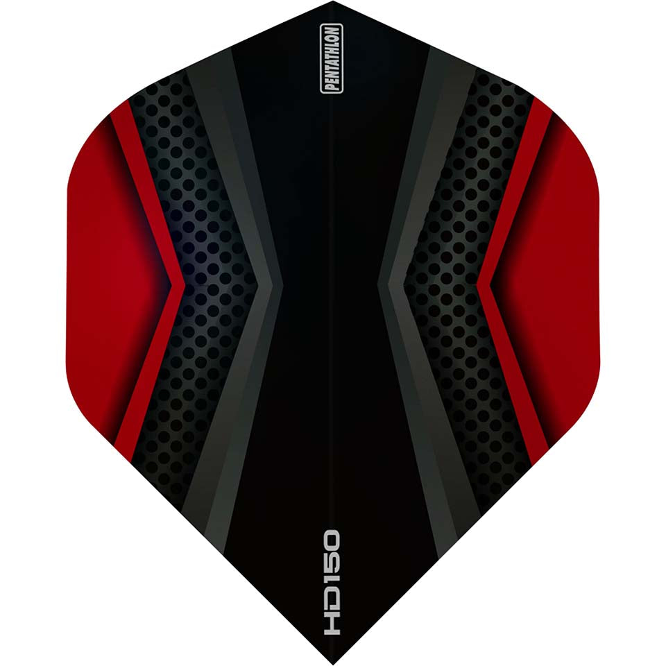 Pentathlon HD150 Dart Flights - Standard Red & Black