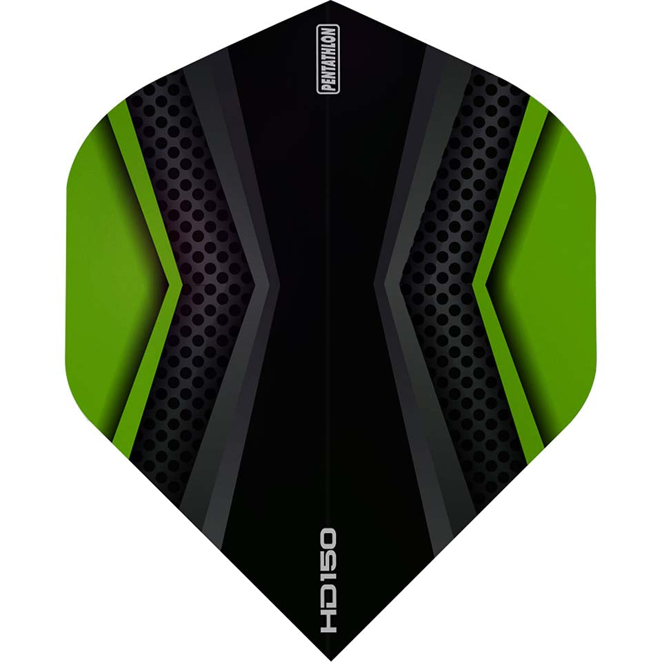 Pentathlon HD150 Dart Flights - Standard Green & Black