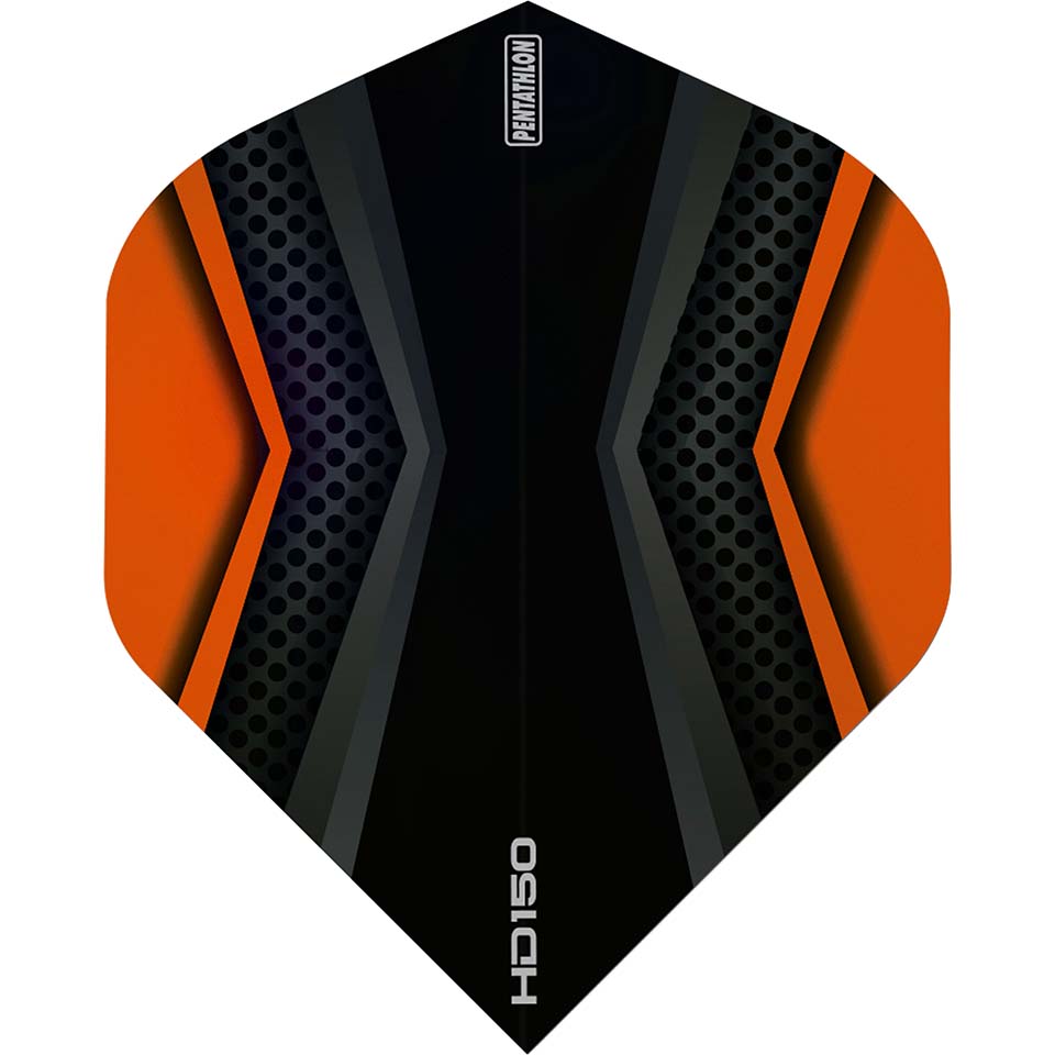 Pentathlon HD150 Dart Flights - Standard Orange & Black