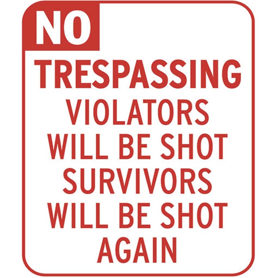 No Trespassing Metal Sign - 15" x 12"