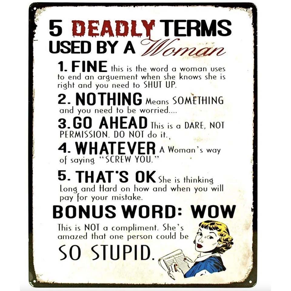 5 deadly terms Metal Sign - 15" x 12"
