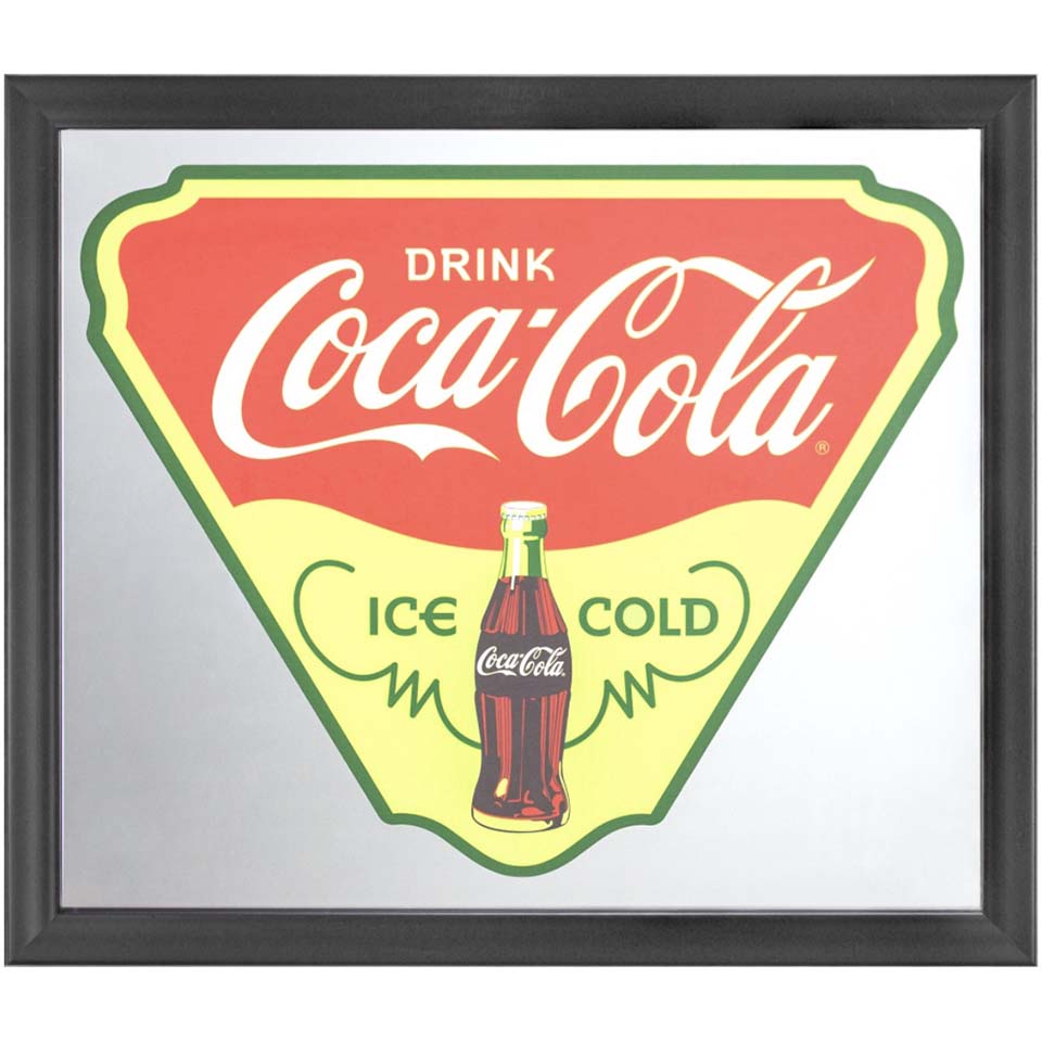 Coca Cola Mirror Glass Sign - 14" x 12"