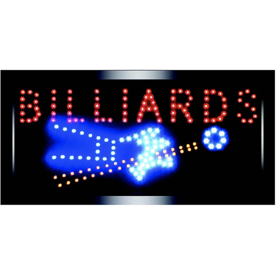 Billiards LED Sign - 10" x 19"