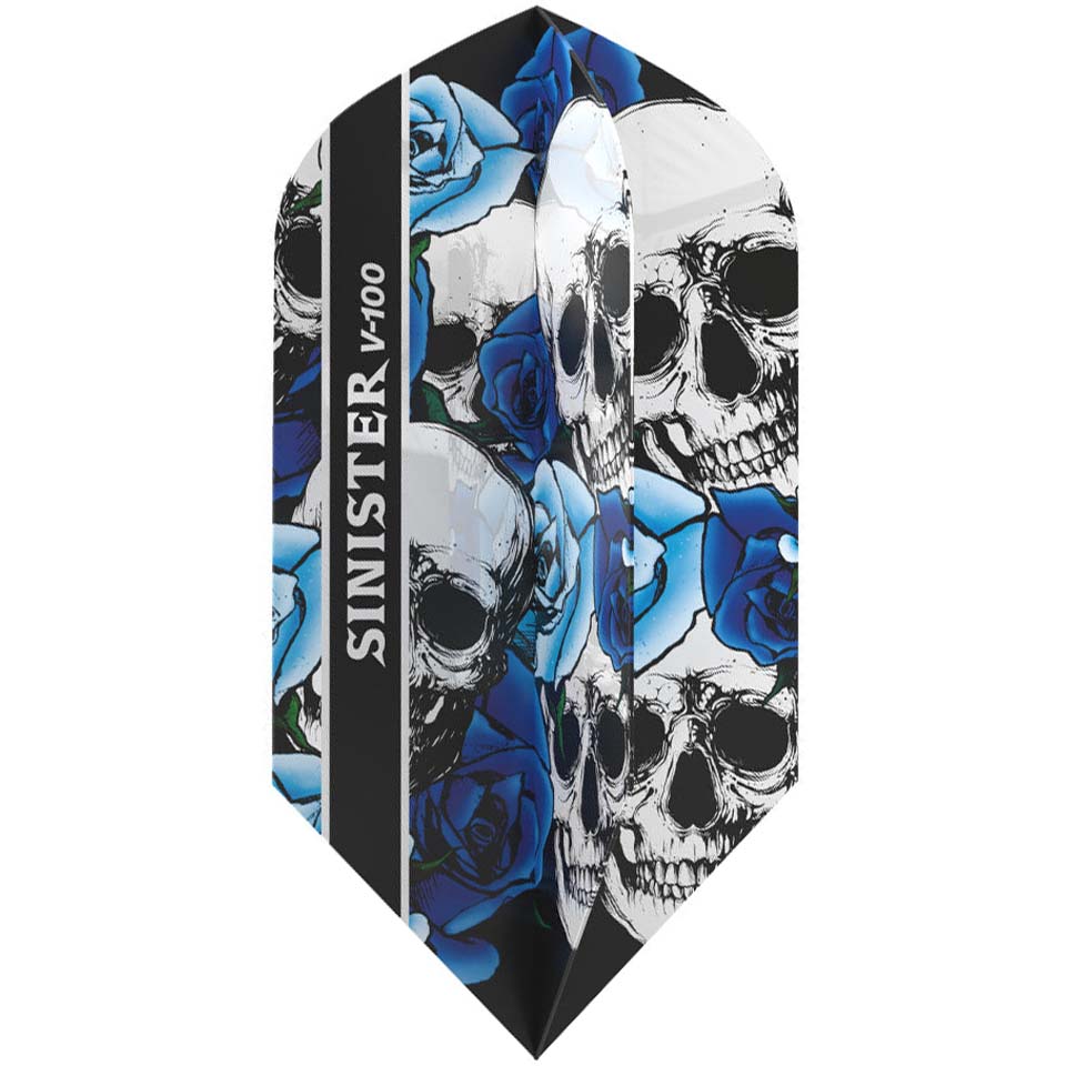 GLD Sinister Skull Dart Flights - Slim Blue