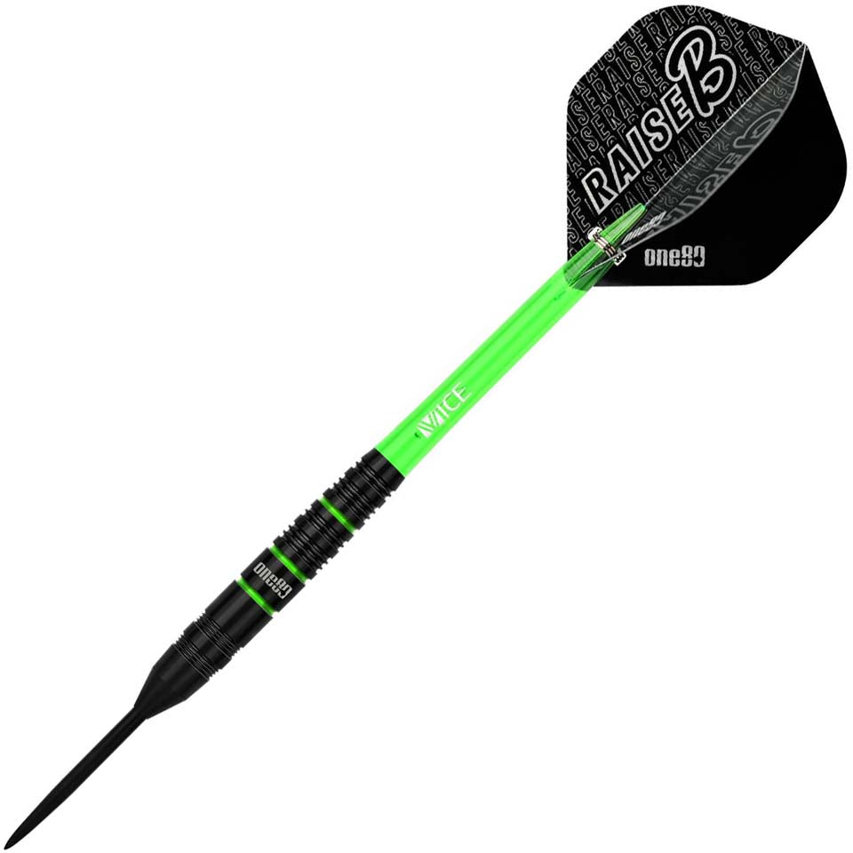 One80 Raise B Steel Tip Darts - 23gm Green