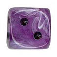 12mm Round Corner Mini Swirl Translucent Dice - Ice Purple