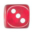 12mm Round Corner Mini Translucent Dice - Red