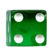 12mm Square Corner Mini Translucent Dice - Green