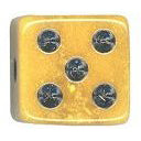 16mm Square Corner Marbleized Dice - Gold