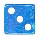 16mm Square Corner Marbleized Dice - Blue