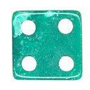 16mm Square Corner Marbleized Dice - Green