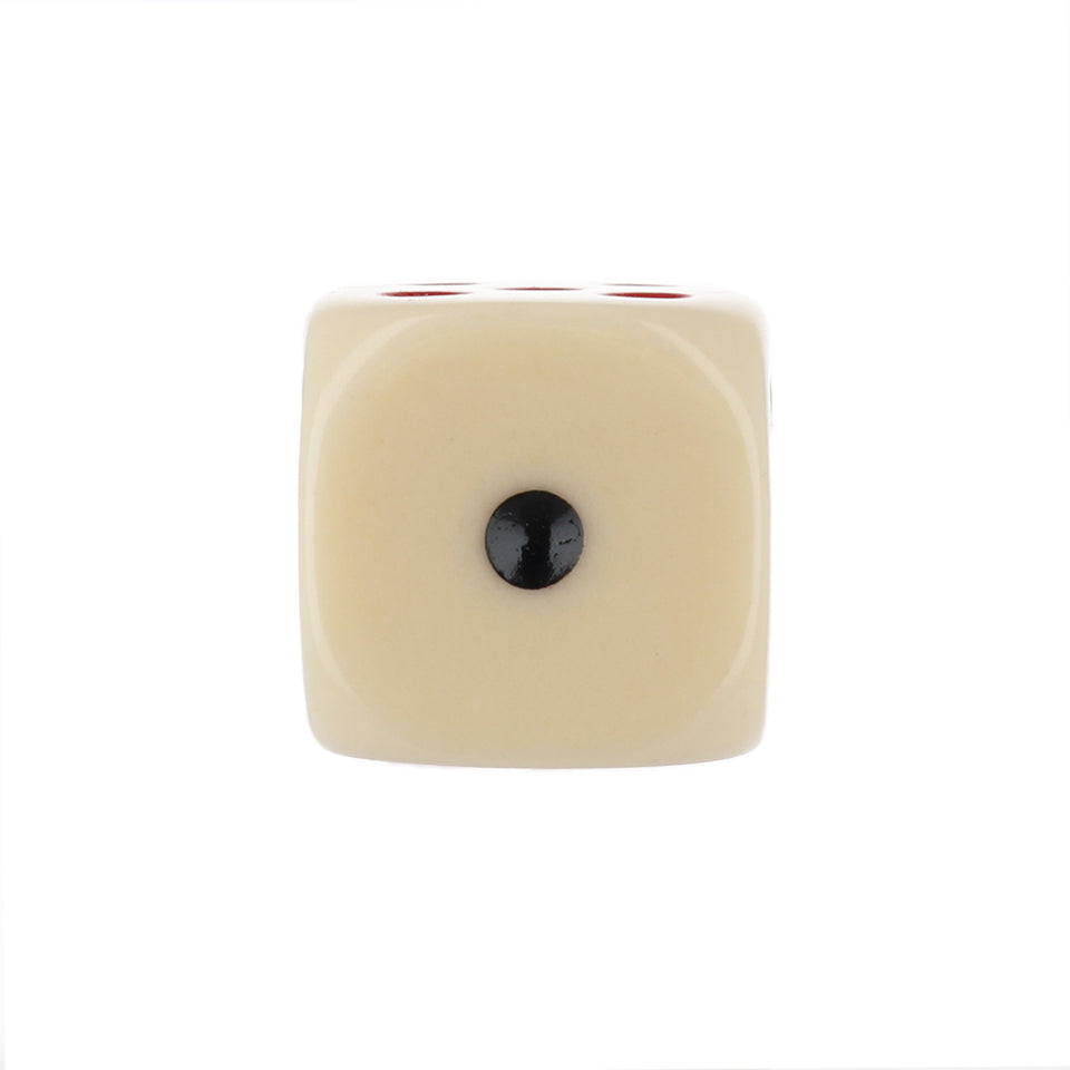 16mm Round Corner Michigan Red Eye Dice - Ivory With Tri Color Dots