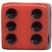 16mm Square Corner Dice - Red With Black Dots