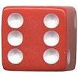 16mm Square Corner Dice - Red With White Dots