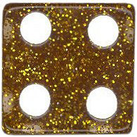 16mm Square Corner Glitter Dice - Gold