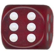 16mm Round Corner Translucent Dice - Red