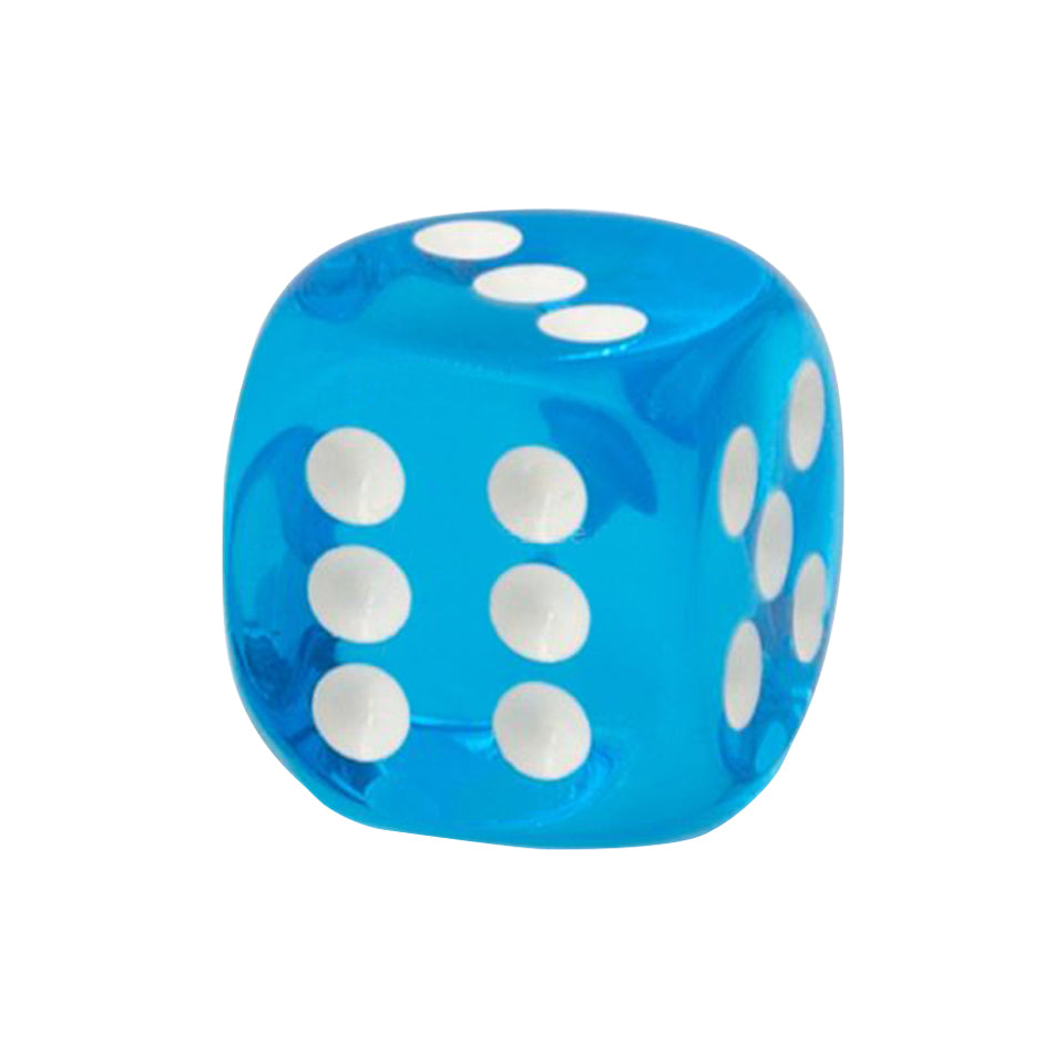 16mm Round Corner Translucent Dice - Aqua (Turquoise)