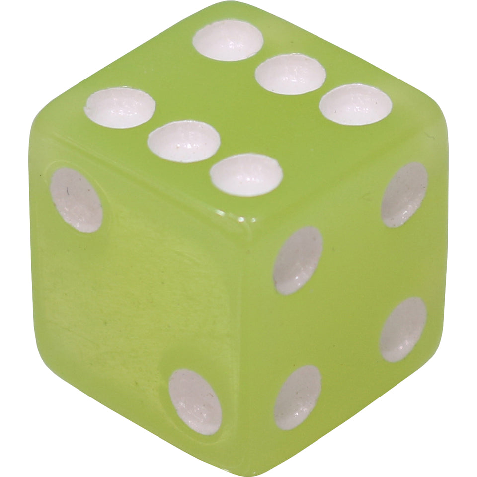 16mm Square Corner Dice - Yellow With White Dots