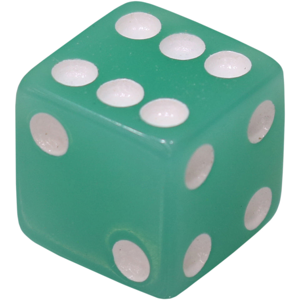16mm Square Corner Dice - Teal With White Dots