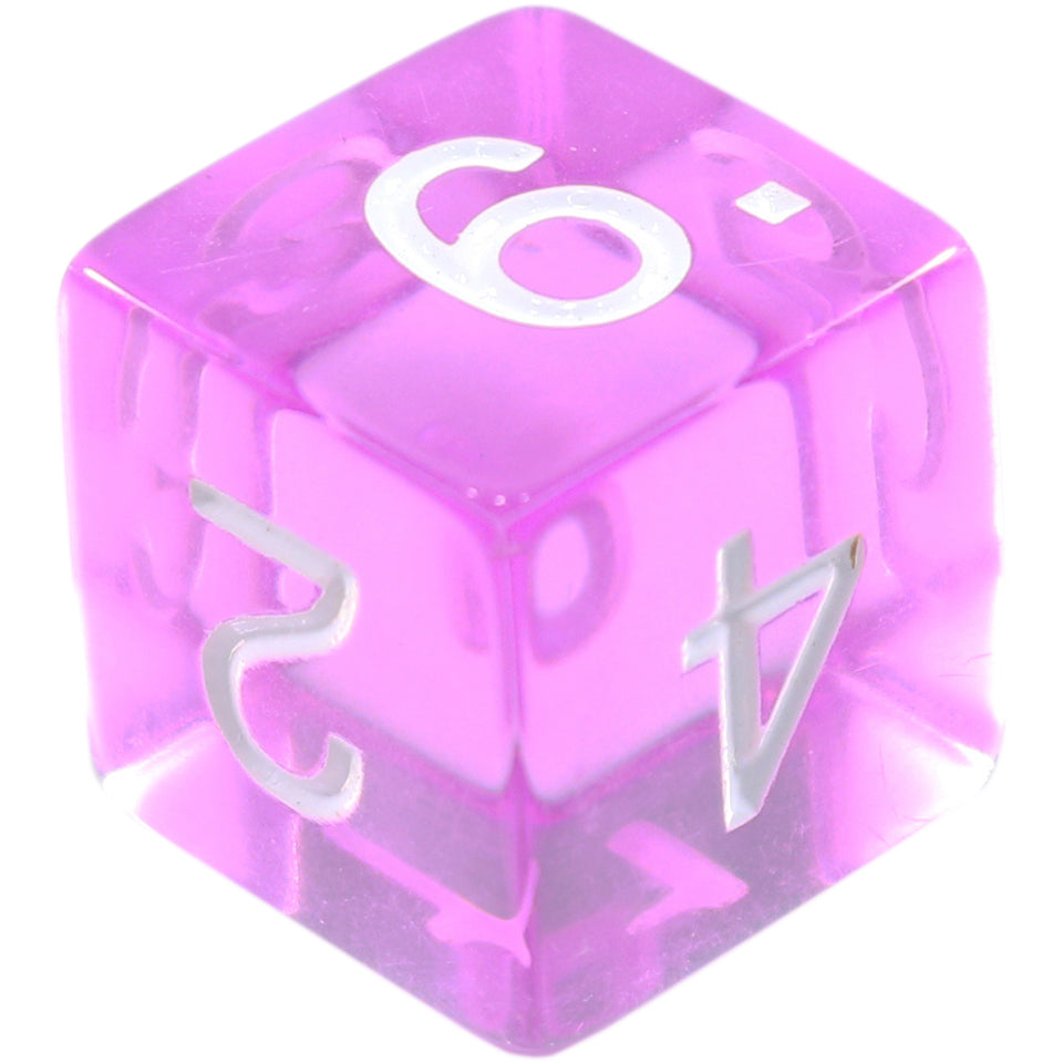 16mm Square Corner Dice - Light Purple With White Numbers