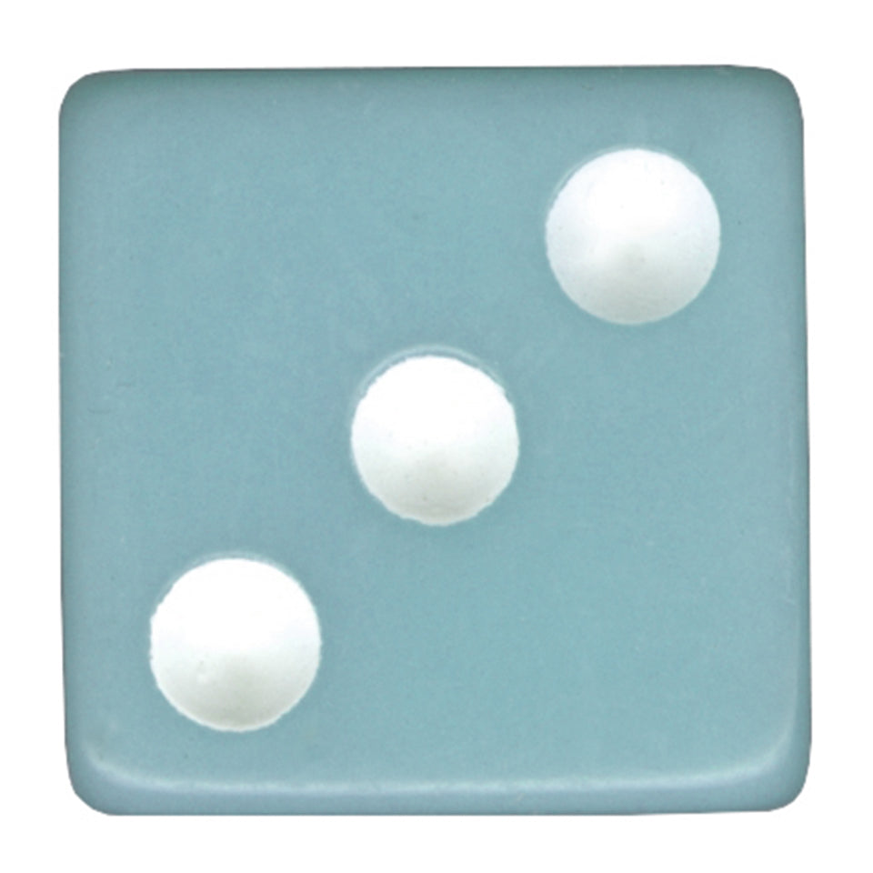 16mm Square Corner Dice - Gray Blue With White Dots
