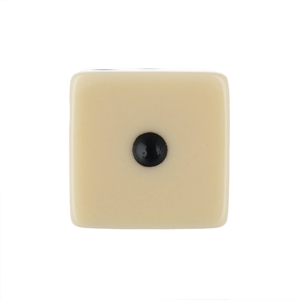 19mm Square Corner Michigan Red Eye Dice - Ivory With Tri Color Dots