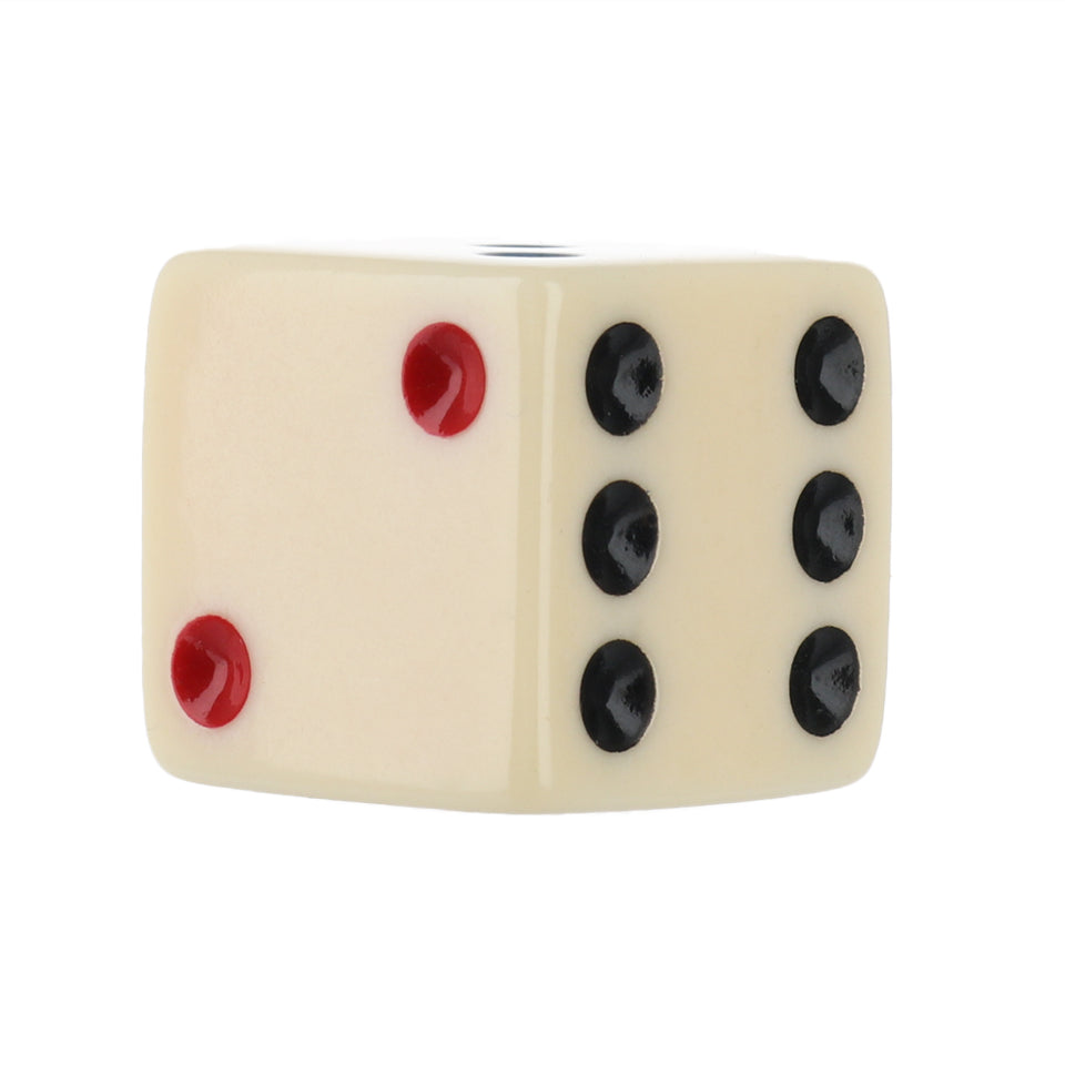 19mm Square Corner Michigan Red Eye Dice - Ivory With Tri Color Dots