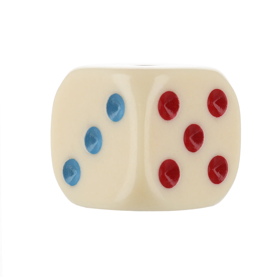 19mm Round Corner Michigan Red Eye Dice - Ivory With Tri Color Dots