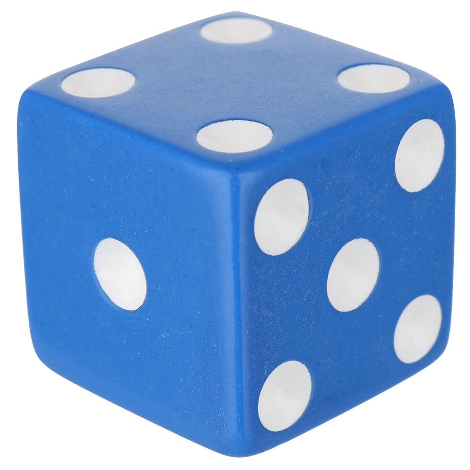 25mm Square Corner Dice - Blue With White Dots