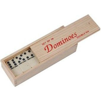 Double 6 Jumbo Dominoes In A Wooden Box