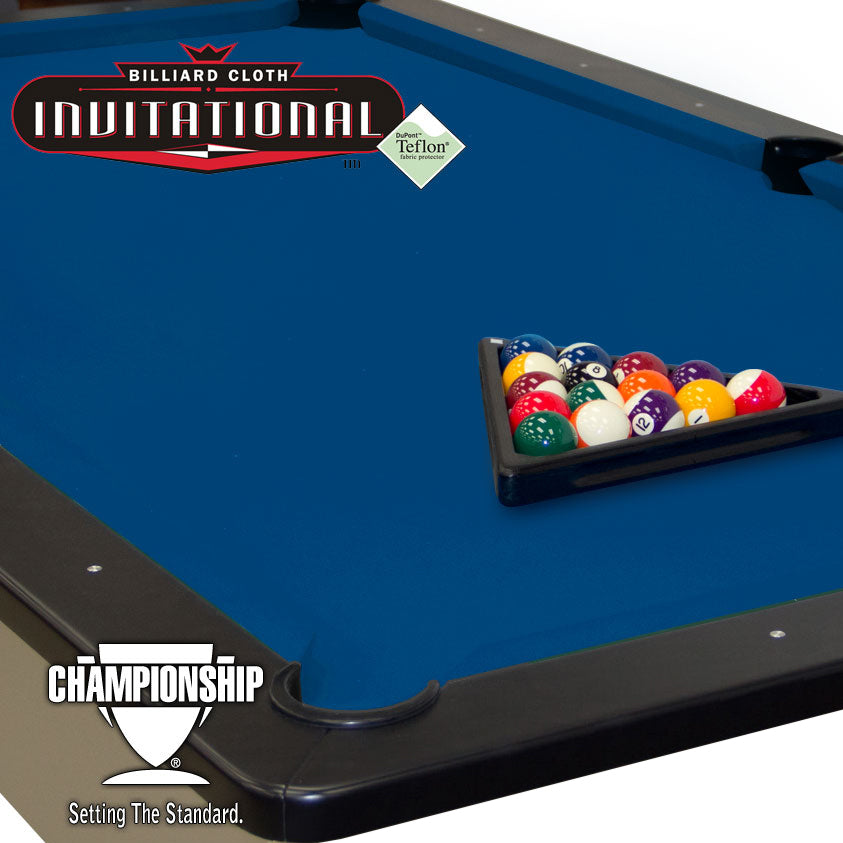 Championship Invitational With Teflon 8 Table Bed With Rail Kit - Euro Blue
