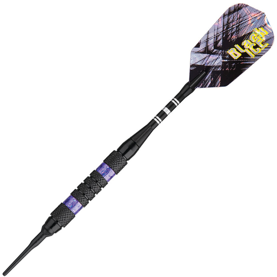 GLD Black Ice Soft Tip Darts - Black & Purple 16gm