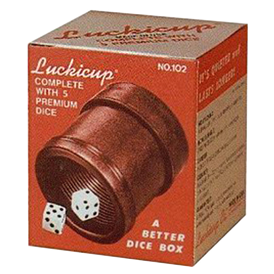Luckicup 102 Regulation Size Dice Cup-Boxed With 5 Dice - Black